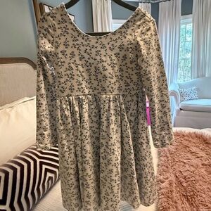 Charming Floral Kids Dress - Cream and Blue